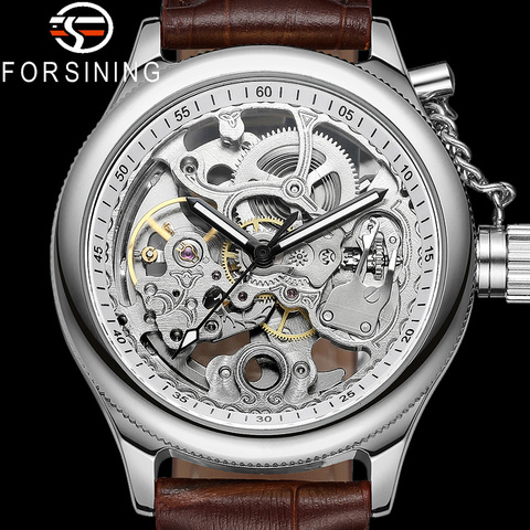 FORSINING Automatic Mechanical Men Wristwatch Military Sport Male Clock Top Brand Luxury Skeleton Waterproof Man Watch Gift 8155 ► Photo 1/6