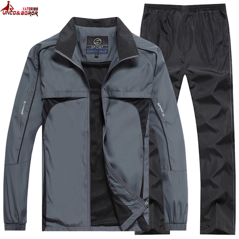 new Men's Spring Autumn Sportswear Brand Tracksuit Male outwear 2pcs Sweatshits + pant Set Casual Track Suit Men clothing ► Photo 1/5