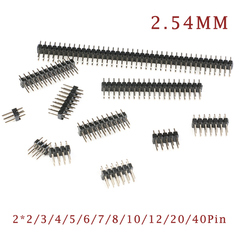 10pcs 2.54mm Double Row Male PCB Board Pin Header Connector Strip Pin header 2 * 2/3/4/6/8/10/12/15/20/40P For Arduino ► Photo 1/6