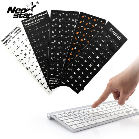 Keyboard Stickers Laptop Spanish/English/Russian/French/Deutsch/Arabic/Korean/Japanese/Hebrew/Thai Letters Keyboard Layout Cover ► Photo 1/6