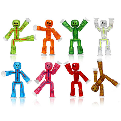 1Pc Cute Sticky Animal Robot Sucker Toy Suction Cup Funny Deformable Stick Bot Little Moster Action Figure Toys ► Photo 1/6
