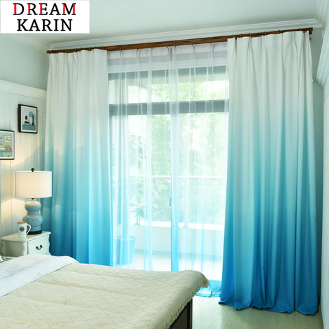 Gradient Curtains for Living Room Bedroom Window Tulle Sheer Curtains and Blackout Curtains Decorative Panel Fabric Drapes ► Photo 1/6