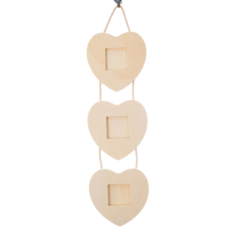 1 Set Natural Wood RUSTIC Photo Frame Hanging Triple Picture Frame for Home Wall Room Office Shop Display ► Photo 1/5
