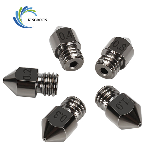 5Pcs KingRoon MK8 Harden Steel Nozzle Mold Steel Extruder Extrusion Hard steel Nozzles 0.2-1mm Thread 1.75mm 3D Printer Parts ► Photo 1/6