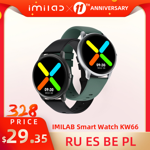 IMILAB KW66 Smart Watch Men Women Bluetooth 5.0 Smart Bracelet Sports Fitness Tracker Watch Heart Rate IP68 Waterproof SmartWatc ► Photo 1/6