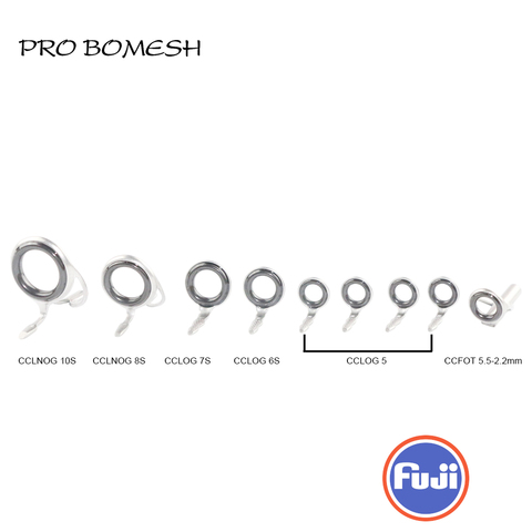 PROBOMESH FUJI Guide and Top 9pcs Set CCLNOG CCLOG Guide CCFOT Casting Guide Set Rod Building component Repair fishing pole DIY ► Photo 1/6