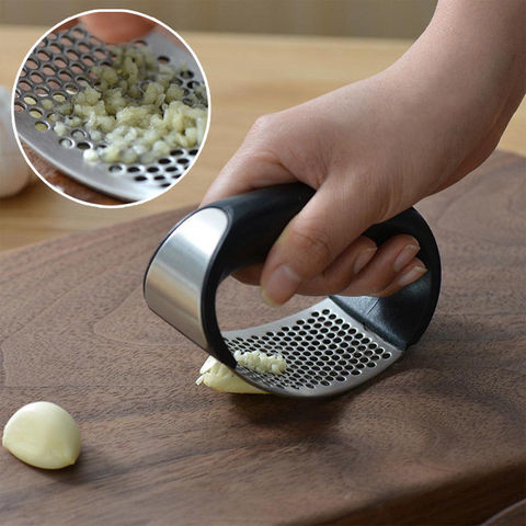 Home Kitchen Mincer Tool Stainless Steel Garlic Press Crusher Squeezer Masher Convenient Stainless Garlic Press ► Photo 1/6