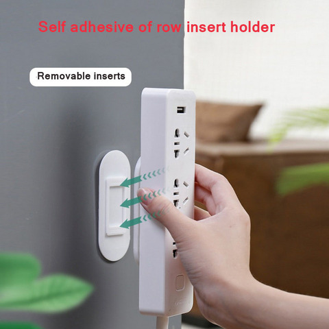 Self-Adhesive Desktop Socket Fixer Cable Organizer Seamless Punch-free Plug Sticker Holder Wall Fixer Power Strip Holders Sticke ► Photo 1/6