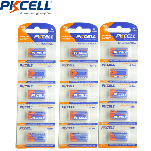 15Pcs PKCELL 4lr44 Alkaline Primary Batteries 4LR44 6V battery 4A76 L1325 A544 For Dog-Collars Beauty pen Car remote control ► Photo 1/5