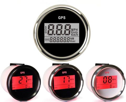 1pc 0-999Knots Mph Km/h Marine GPS Speedometers 52mm Auto Digital Odometers Sog Black Speed Indicators with Red Backlight 9-32v ► Photo 1/6