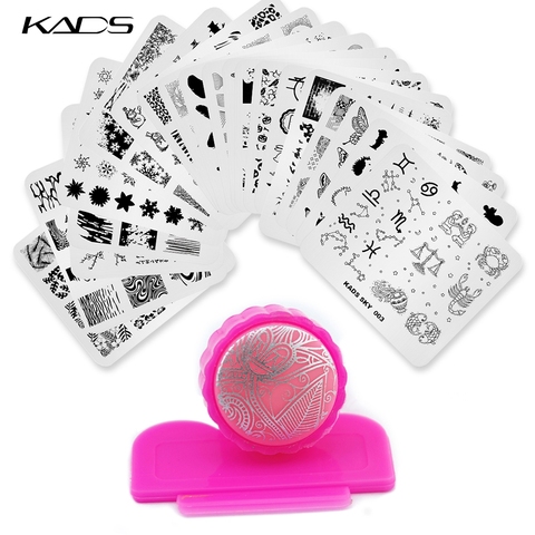 KADS 20Pcs Nail Stamping Plates Set Nail Stamping Kit Nail Art Plate Stamp Nail Art Stencil leaf stamp Mold Chinese 2022 New ► Photo 1/6