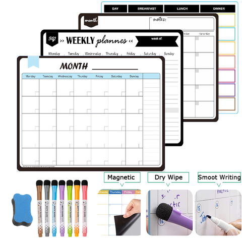 Magnetic Weekly Monthly Planner Calendar Dry Erase Fridge Board Erasable Memo Messages Door Board Stickers Writing Template 2022 ► Photo 1/6