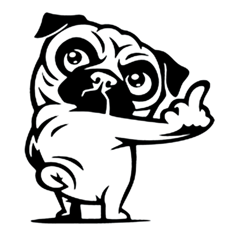 CS-1696#15*16.7cm Insubstantial pug reflective funny car sticker vinyl decal silver/black for auto car stickers styling ► Photo 1/6