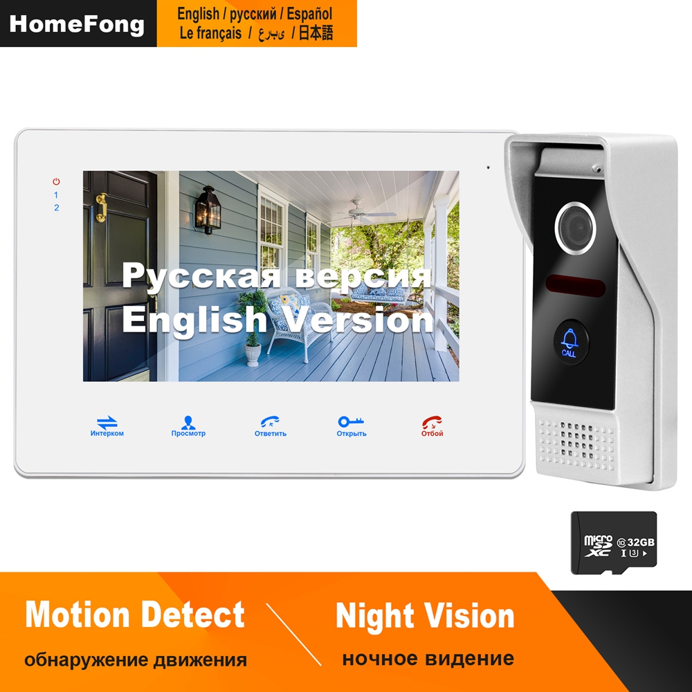 Buy Online Homefong Video Door Phone Intercom System 1200tvl Wide Angle Support Recording Unlock For Home Security System Door Bell Camera Alitools