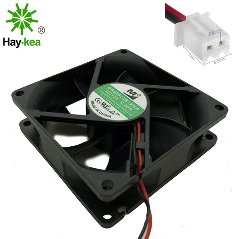 12V Cooler Fan for PC 2-Pin 80x80x25mm Computer CPU System Heatsink Brushless Cooling Fan 8025 DA08025B12HA ► Photo 1/5