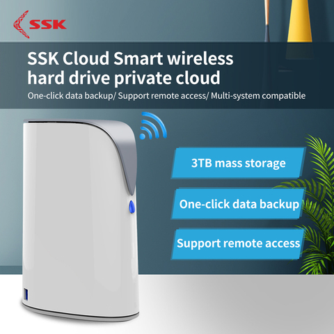 SSK 3.5 Inch 3TB Wireless WiFi Smart Hard Disk Family Cloud Hard Drive Smart External Hard Drive for Laptop Tablet USB HDD Case ► Photo 1/6