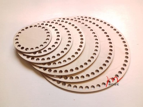 All sizes Round SET x7pcs bottoms for crochet basket circle wood shape with holes diy knitting base ► Photo 1/1