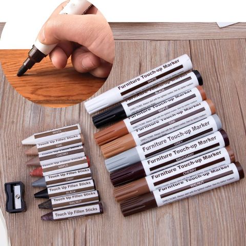 17Pcs Furniture Touch Up Kit Markers & Filler Sticks Wood Scratches Restore Kit ► Photo 1/6