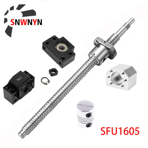 SFU1605 Set Rolled Ball Screw SFU1605 C7 With End Machined +Ballnut + Nut Housing+BK/BF12 End Support + Coupler RM1605 Ballscrew ► Photo 1/6