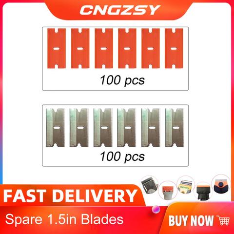 100pcs Metal Plastic Blades Safety Razor Scraper Glue Knife Glass Cleaner Replacement Carbon Steel Blade Floor Cleaning Tool E13 ► Photo 1/6