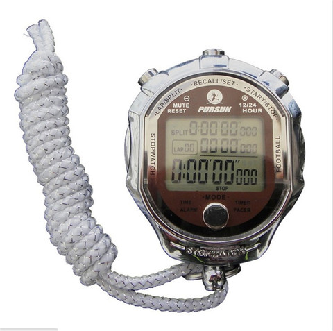 Digital Metal Stopwatch 1/1000 Second Football Sports Chronograph Counter Countdown Timer Large Display Metronome Alarm Clock ► Photo 1/6