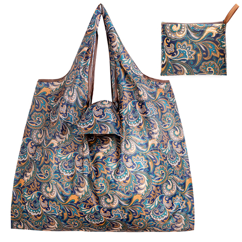 Big Size Tote ECO Reusable Polyester Portable Shoulder Women's Handbags Folding Pouch Shopping Bag Foldable ► Photo 1/3