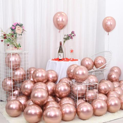 25pcs Rose Gold Metal Balloons Adults Happy Birthday Party Decor Kids Ballon Boy Girl Birthday Baloon Wedding Birthday Balon ► Photo 1/6