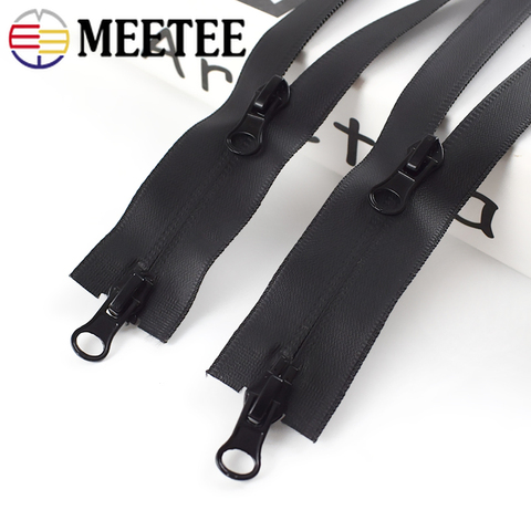 Meetee 2pcs 60-120cm 5# Waterproof Double Open Zipper Open-End Double Silder Nylon Zipper DIY Clothing Jacket Sewing Accessories ► Photo 1/6