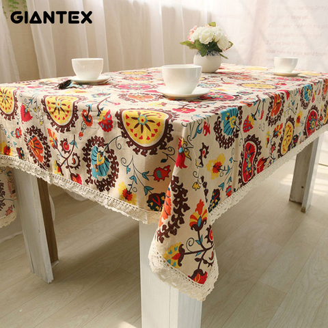 Bohemian Table Cloth Cotton Linen Tablecloth Rectangular Tablecloths Dining Table Cover Obrus Tafelkleed mantel mesa nappe U0997 ► Photo 1/6