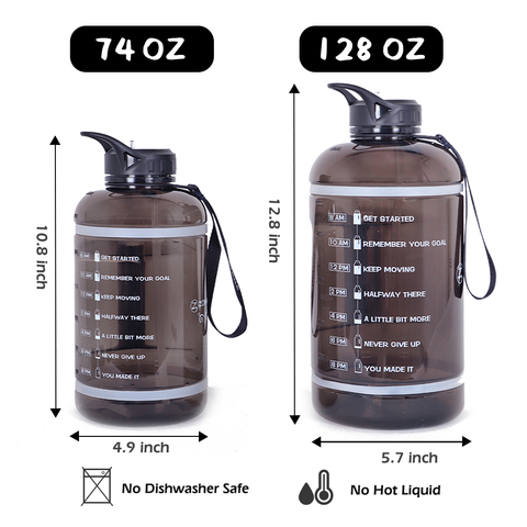 ZOMAKE 2.2L Gallon Water Bottle with Time Marker & Straw, Motivational Water Jug BPA Free Leakproof Large Water Bottles for Gym ► Photo 1/1