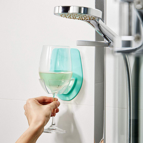 Watt Plastic Wine Glass Holder For The Bath Shower Red Wine Glass silky strong Wine glass storage rack Kitchen Rack Hanging 21 ► Photo 1/6