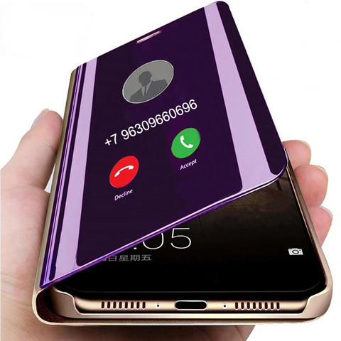 Smart Mirror Flip Case For Samsung Galaxy S21 A12 A02S A21S S20 FE A31 A11 A32 A42 A52 A72 A51 A71 M51 M31 M21 A50 A70 Note 20 ► Photo 1/6