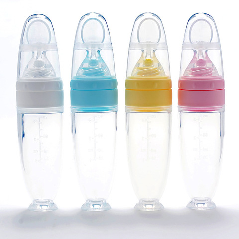 Silicone Baby's Feeding Spoon Silicone Food Supplement Children's Rice Paste Bottle ► Photo 1/6