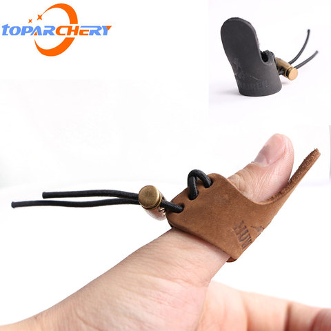 Thumb Finger Tip Protector Guard Ring Tab Leather Adjustable Hunting Practice Archery Pull Arrow Shooting Protective guard ► Photo 1/1