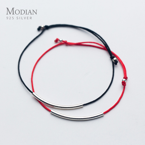 Modian Simple 2 Color Rope Anklet for Women Genuine 925 Sterling Silver Bracelet Foot Ankle Ethnic Style Fashion Fine Jewelry ► Photo 1/5