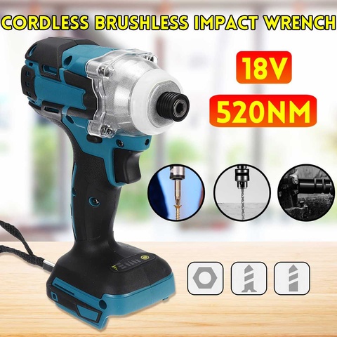 18V 520N.m Electric Brushless Impact Wrench Rechargeable 1/2'' Socket Cordless Wrench Screwdriver For Makita Battery ► Photo 1/6