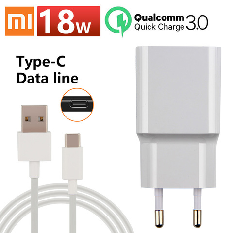 Xiaomi 18W Fast charger QC 3.0 USB Charger Type-C For Xiaomi Redmi note 7 8 Pro 9S Redmi 7 8 8A 6A Mi 8 Lite Mi 9 SE 9t Max 3 A3 ► Photo 1/6