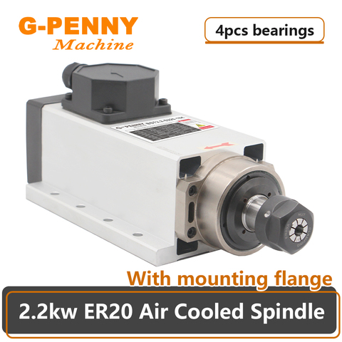 CNC spindle Motor Air cooling  220v 2.2kw ER20 Air cooled spindle 300Hz 4pcs Ceramic ball bearigs ► Photo 1/6