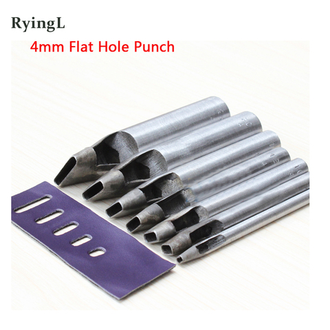 5pcs/lot 4mm*6/7/8/9/10 MM DIY Drilling Bit Leather Craft Puncher Flat Hole Punch Maker Cutter Chisel Tool Set ► Photo 1/6