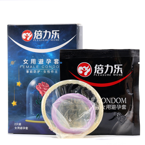 2 PCS/BOX Female Condoms Adult Sensitive Orgasm Latex Stimulate Condom Couple Sex Products Sex Toys ► Photo 1/6