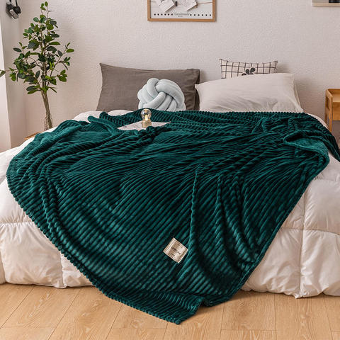 Bonenjoy Bed Blanket Green Color Soft Flannel Blanket Single Queen King Warm Plaids for Beds mantas de cama Thow Blankets ► Photo 1/6