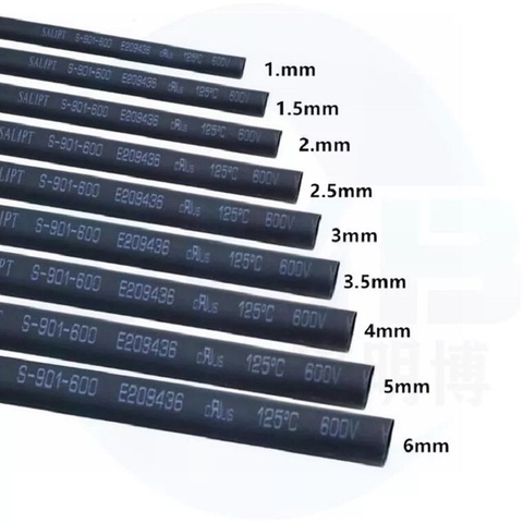 1 Meter Heat shrink Tubing 2:1 Black  2 3 4 5 6 8 10 12 14 mm Diameter Heat Shrink Tube Sleeving Wrap Wire Sell Connector Repair ► Photo 1/5