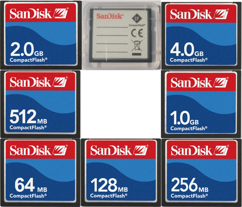 Sandisk Compact Flash CF Card 32MB 64MB 128MB 256MB 512MB 1GB 2GB CF Memory Card For CNC IPC Numerical Control Machine Used ► Photo 1/6
