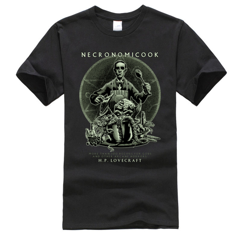 Necronomicook Lovecraft Cthulhu Tshirt Cheap Men's Fashion Printed T-Shirt Pure Cotton Comfortable Tee-Shirts Christams Day ► Photo 1/6