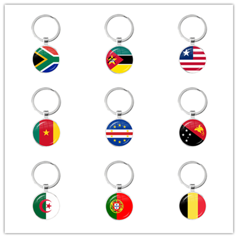 South Africa,Mozambique,Liberia,Cameroon,Cape Verde,Papua New Guinea,Algeria,Belgium,Portugal National Flag Keychains For Gift ► Photo 1/6