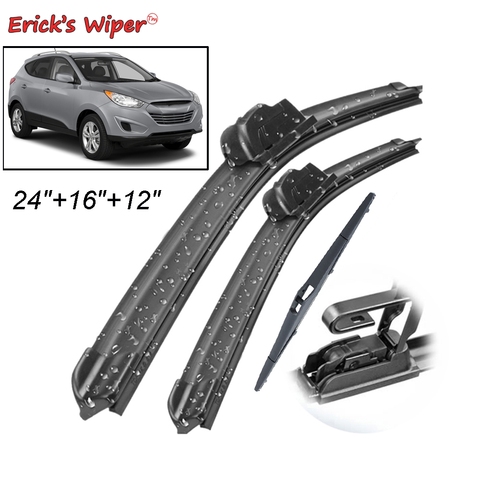 Erick's Wiper Front  Rear Wiper Blades Set Kit For Hyundai Tucson MK2 ix35 2010-2015 Windshield Windscreen Rear Window 24