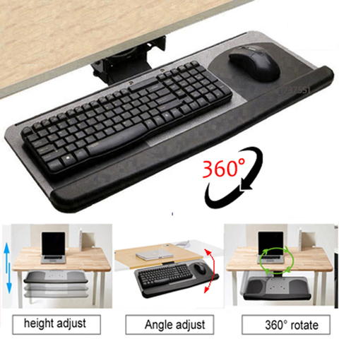 DL-DA4 Ergonomics kayboard plate mount bracket with mouse pad tray support for big small plate height adjustable tilt rotate ► Photo 1/2