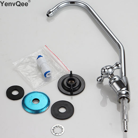 Water filter parts Stainless Steel Faucet sets  With pipe connector Water purifier Tap Kitchen RO Faucet 1/4 Inch Connect Hose ► Photo 1/4