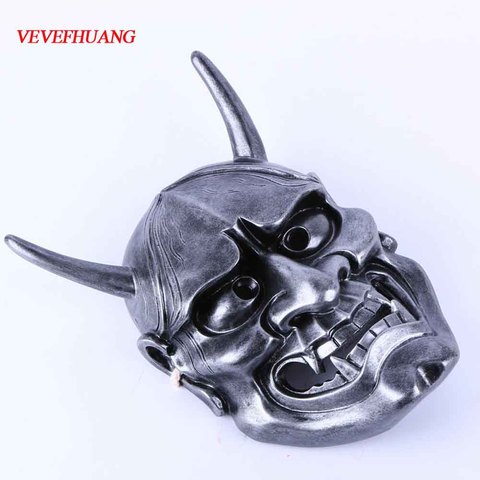 VEVEFHUANG Kосплей Mаска Hannya Mask Halloween Collective Decorative Resin Japan Buddhism Prajna Ghost Scary Masquerade Helmet ► Photo 1/6