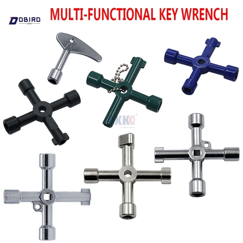 Multifunction 4 Ways Universal Triangle Wrench Key Plumber Keys Triangle For Gas Electric Meter Cabinets Bleed Radiators DBIRD ► Photo 1/6